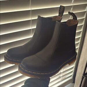 Classic Black Chelsea Boots with Yellow Stitching